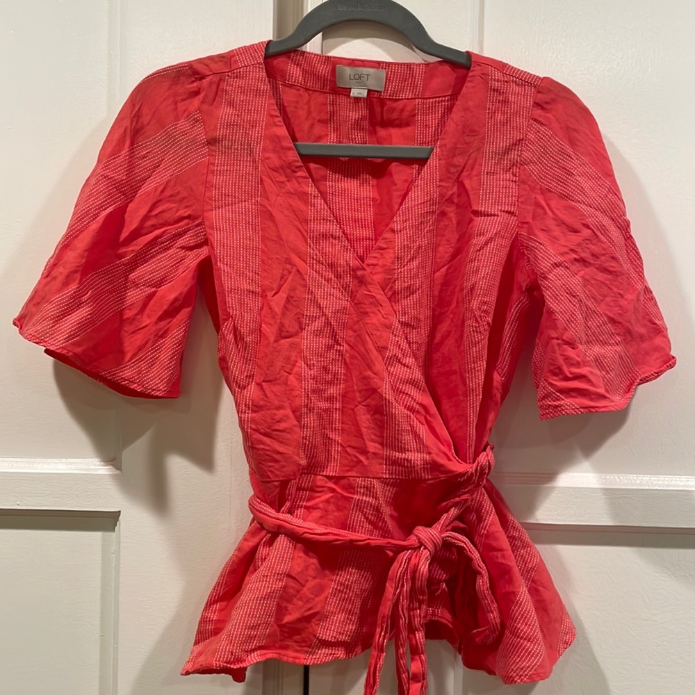 Loft Outlet red wrap top